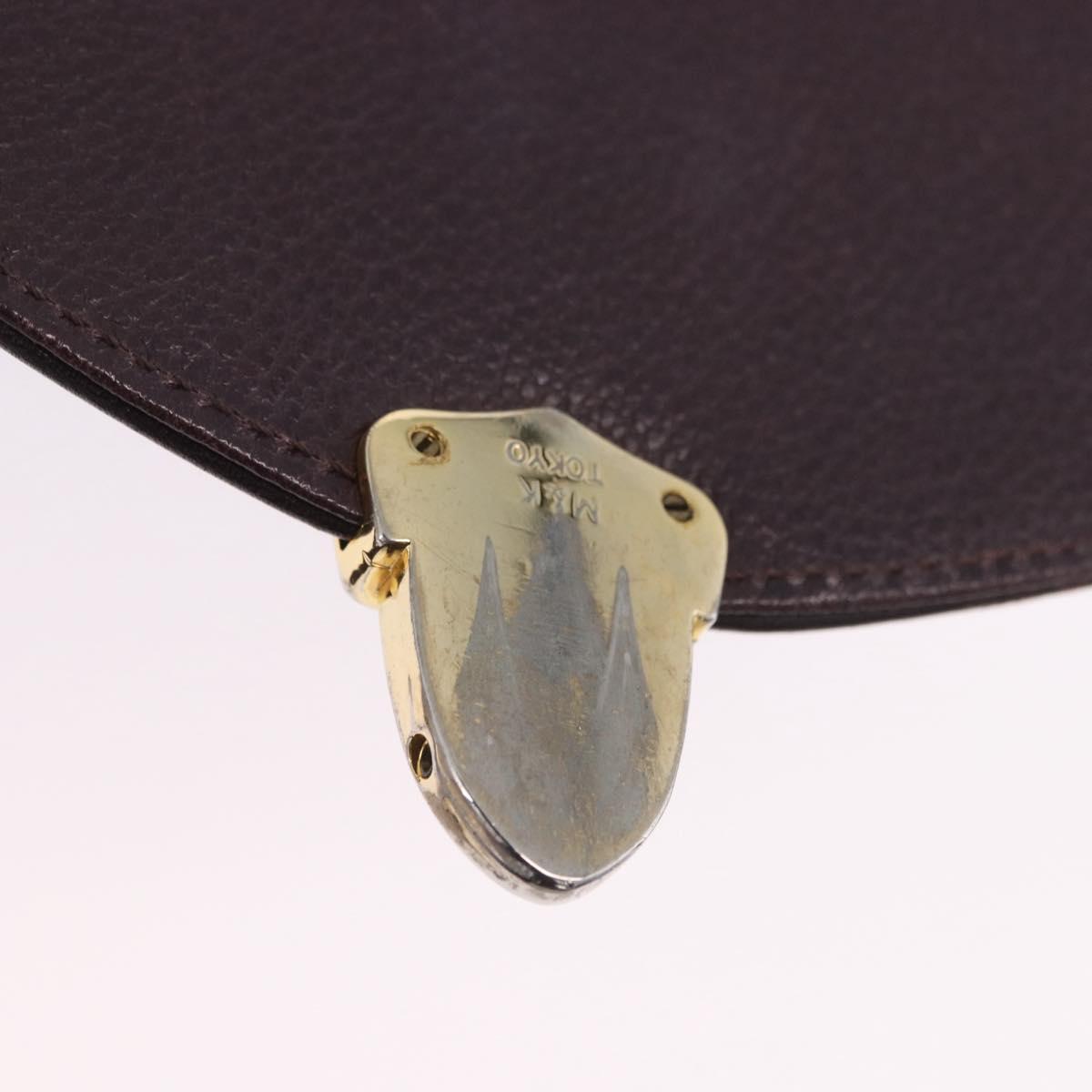 SAINT LAURENT Hand Bag Leather 2way Bordeaux Gold Tone Auth ka6227A