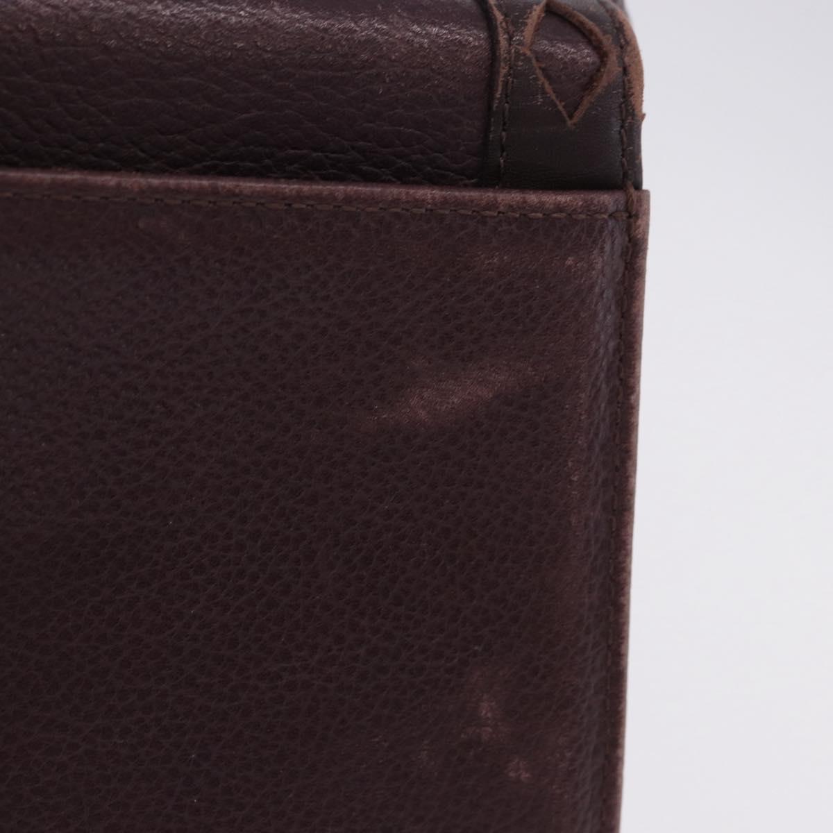 SAINT LAURENT Hand Bag Leather 2way Bordeaux Gold Tone Auth ka6227A