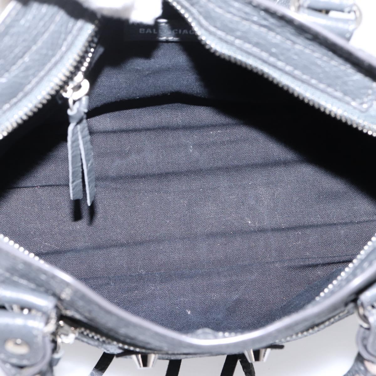 BALENCIAGA Classic Mini City Hand Bag Leather Gray Silver 300295 Auth ka6230SAM