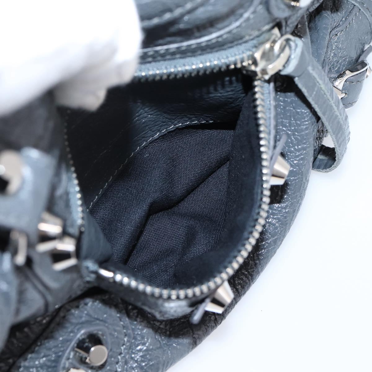 BALENCIAGA Classic Mini City Hand Bag Leather Gray Silver 300295 Auth ka6230SAM