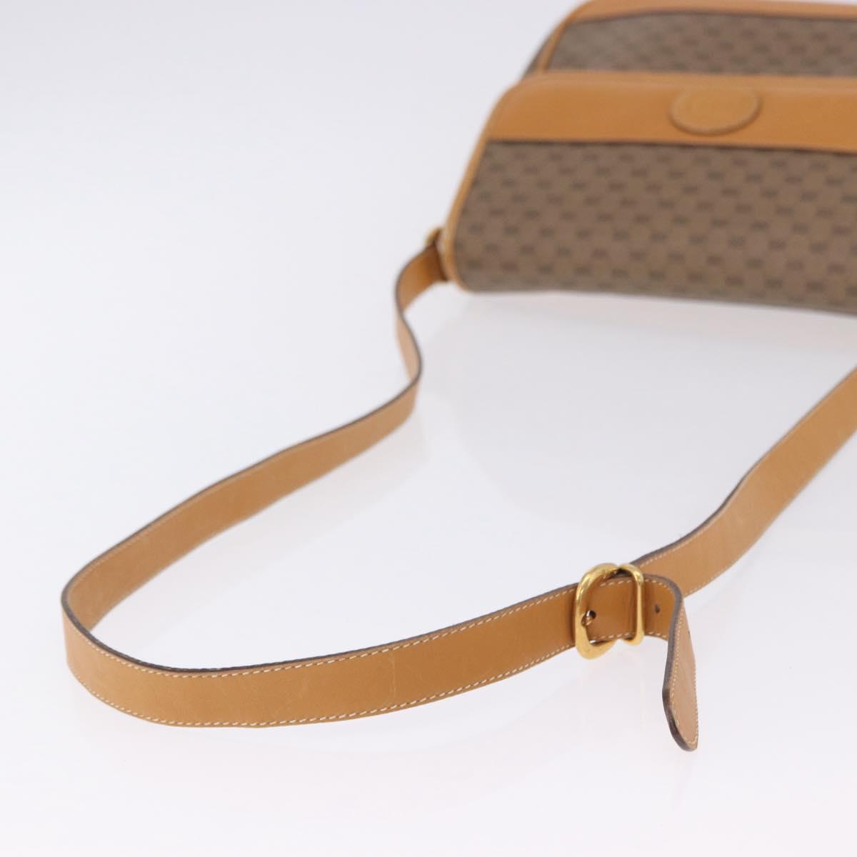 GUCCI Micro GG Shoulder Bag PVC Leather Beige Gold Tone 001 116 0925 Auth ka6232