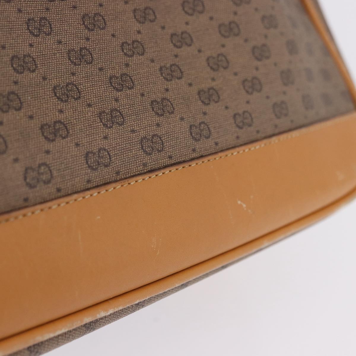 GUCCI Micro GG Shoulder Bag PVC Leather Beige Gold Tone 001 116 0925 Auth ka6232