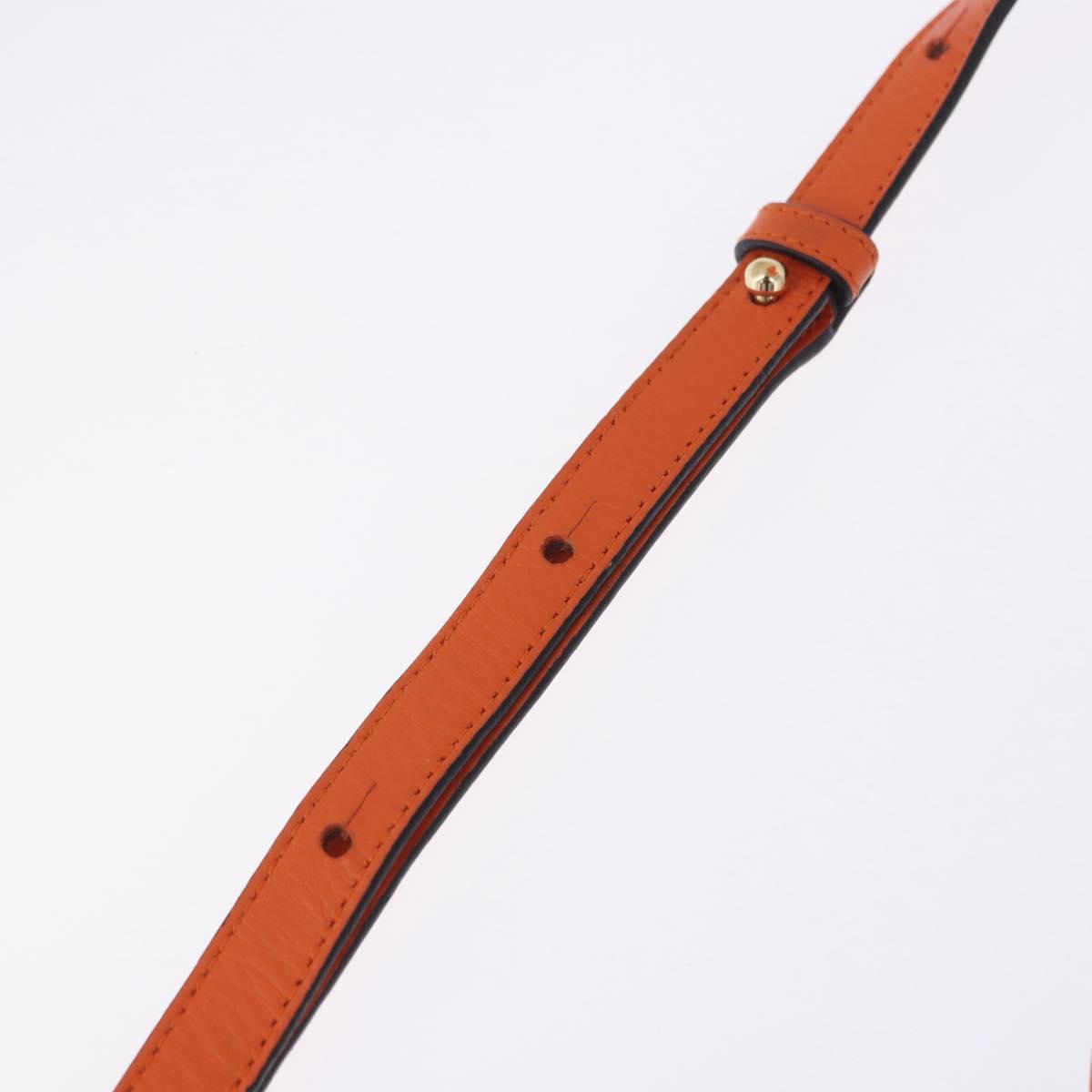 LOEWE Shoulder Bag Leather Orange Gold Tone Auth ka6237A