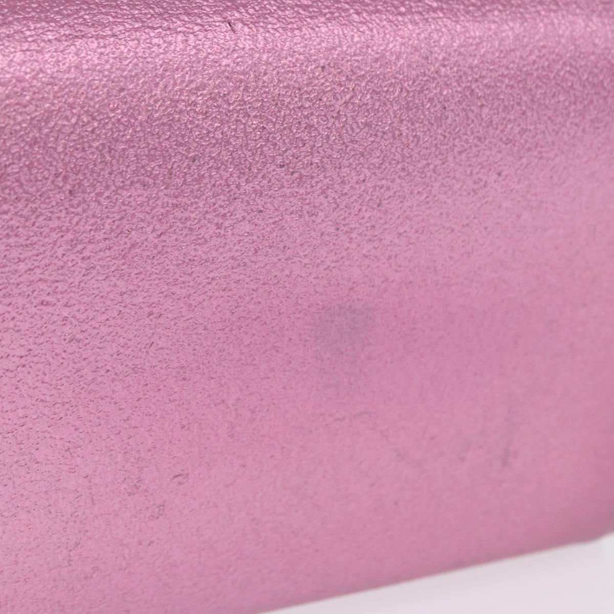 SAINT LAURENT Chain Shoulder Bag Leather Pink Gold Tone Auth ka6239M