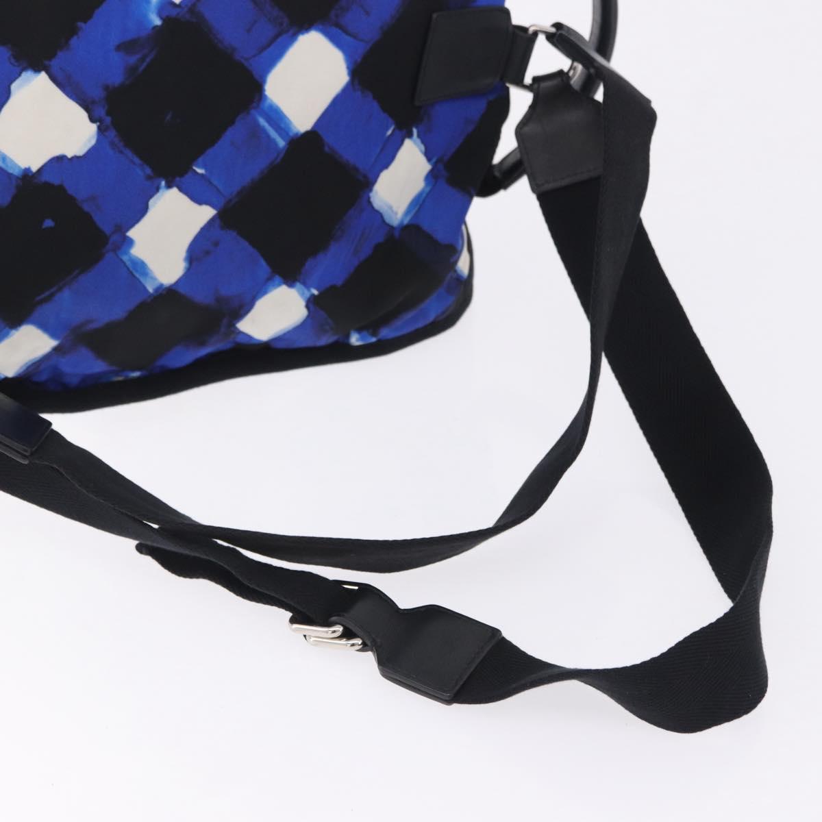 CHANEL Airline Tote Bag Nylon 2way Blue Silver CC Auth ka6246V