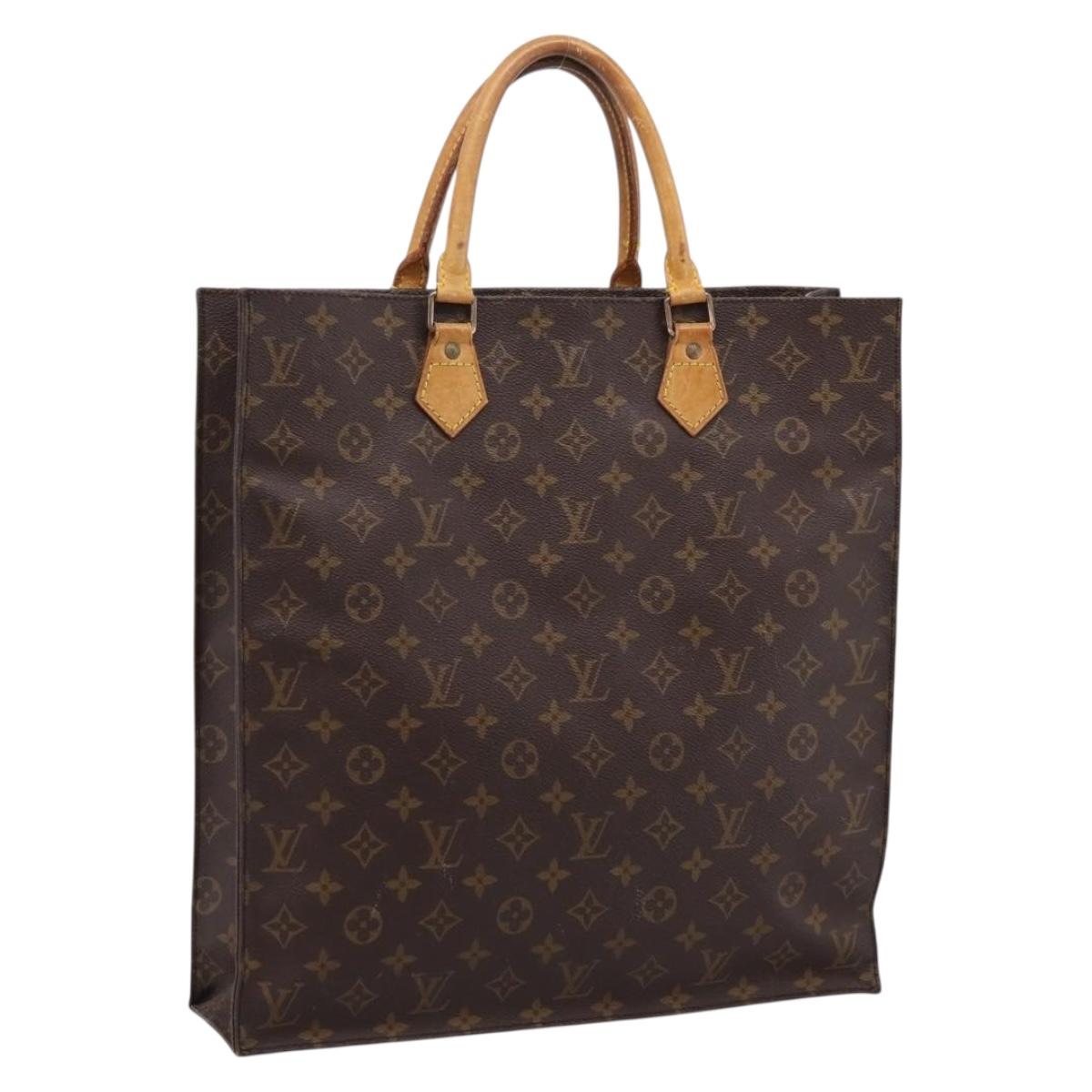 LOUIS VUITTON Monogram Sac Plat Hand Bag M51140 LV Auth ka6247