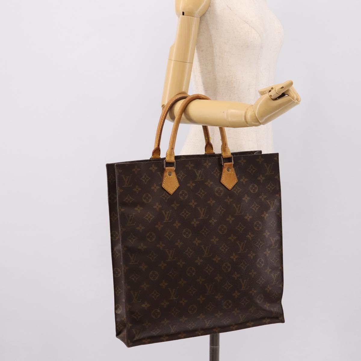 LOUIS VUITTON Monogram Sac Plat Hand Bag M51140 LV Auth ka6247