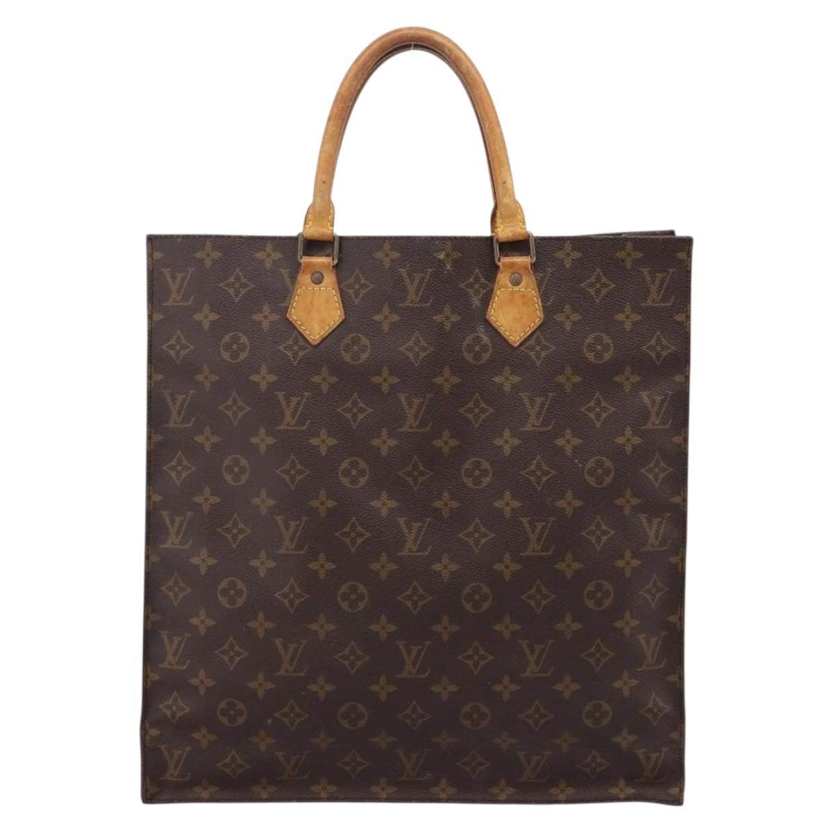 LOUIS VUITTON Monogram Sac Plat Hand Bag M51140 LV Auth ka6247