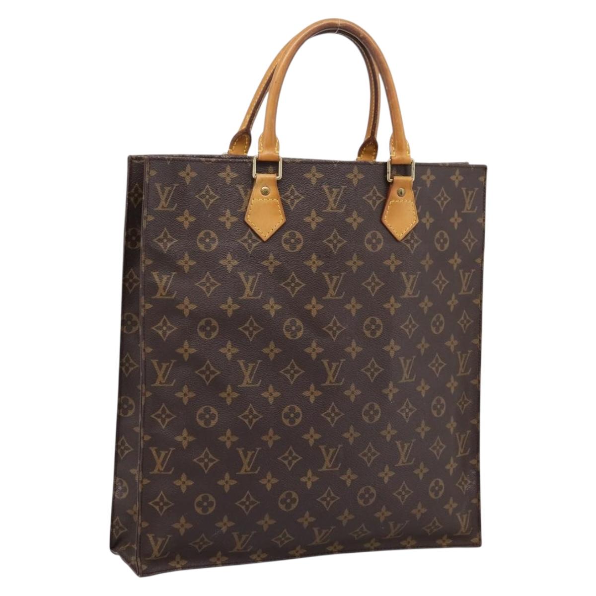 LOUIS VUITTON Monogram Sac Plat Hand Bag M51140 LV Auth ka6248