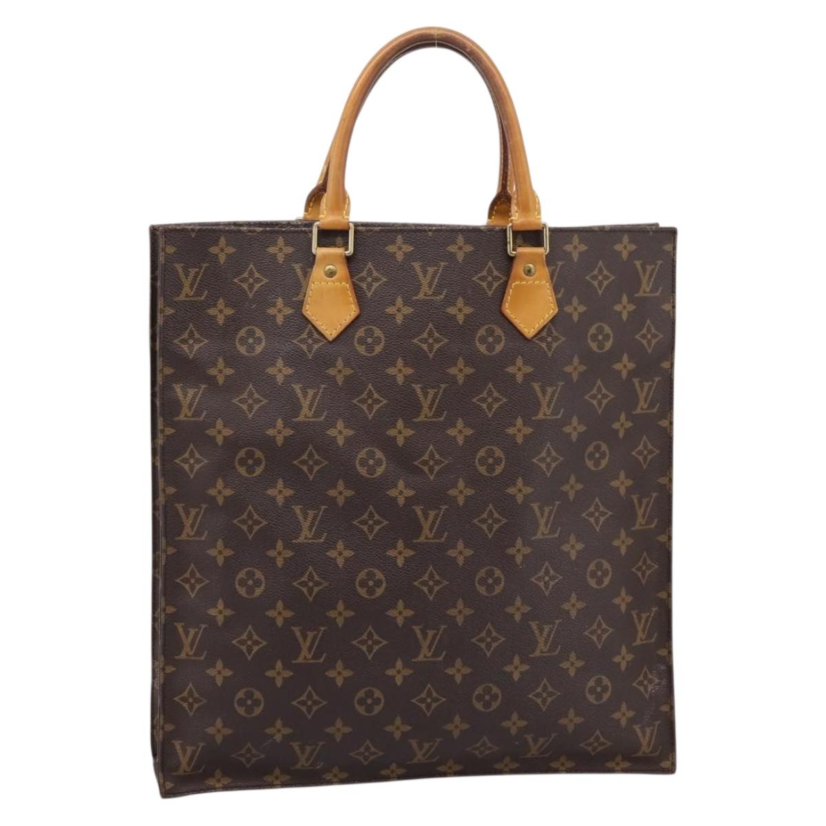 LOUIS VUITTON Monogram Sac Plat Hand Bag M51140 LV Auth ka6248