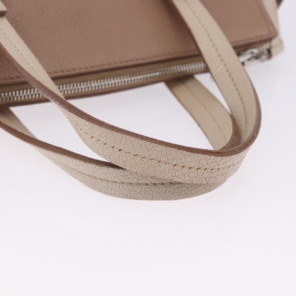 Miu Miu Hand Bag Leather 2way Beige Auth ka6259V