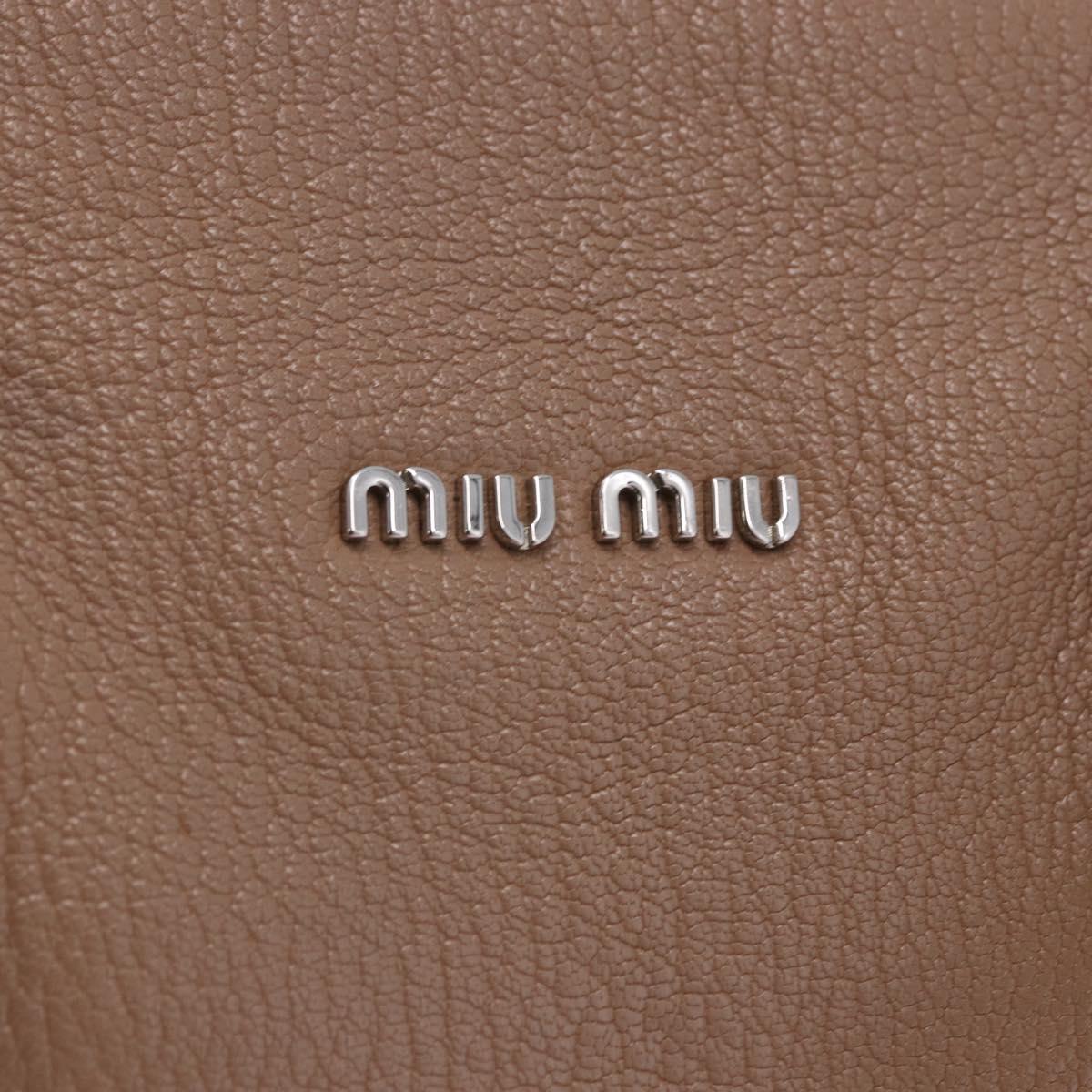 Miu Miu Hand Bag Leather 2way Beige Auth ka6259V