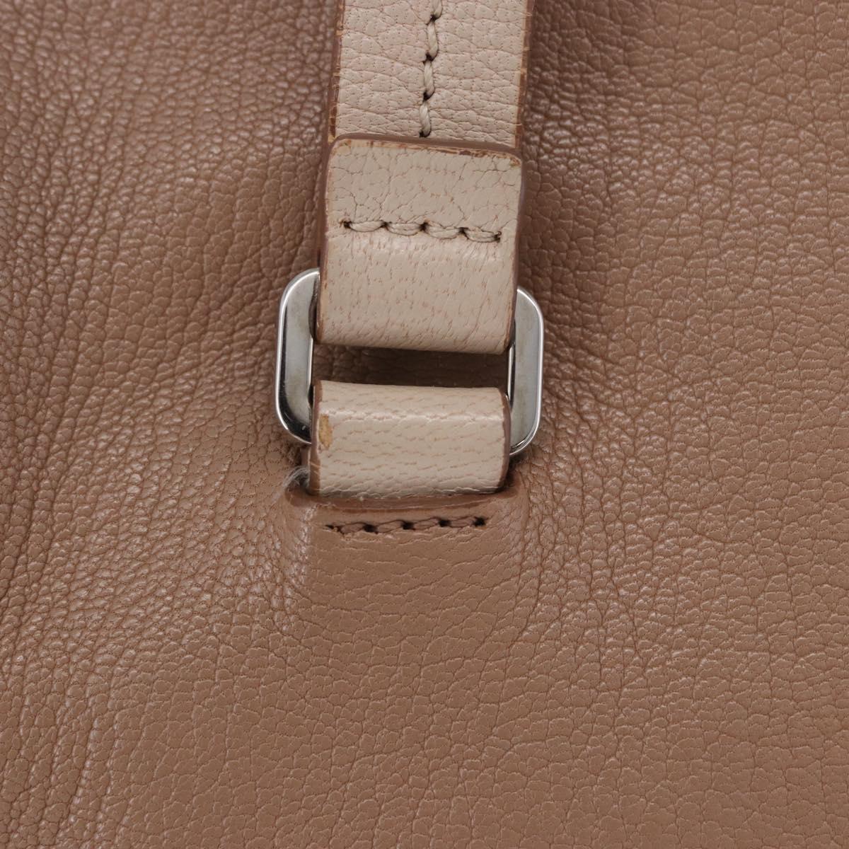 Miu Miu Hand Bag Leather 2way Beige Auth ka6259V