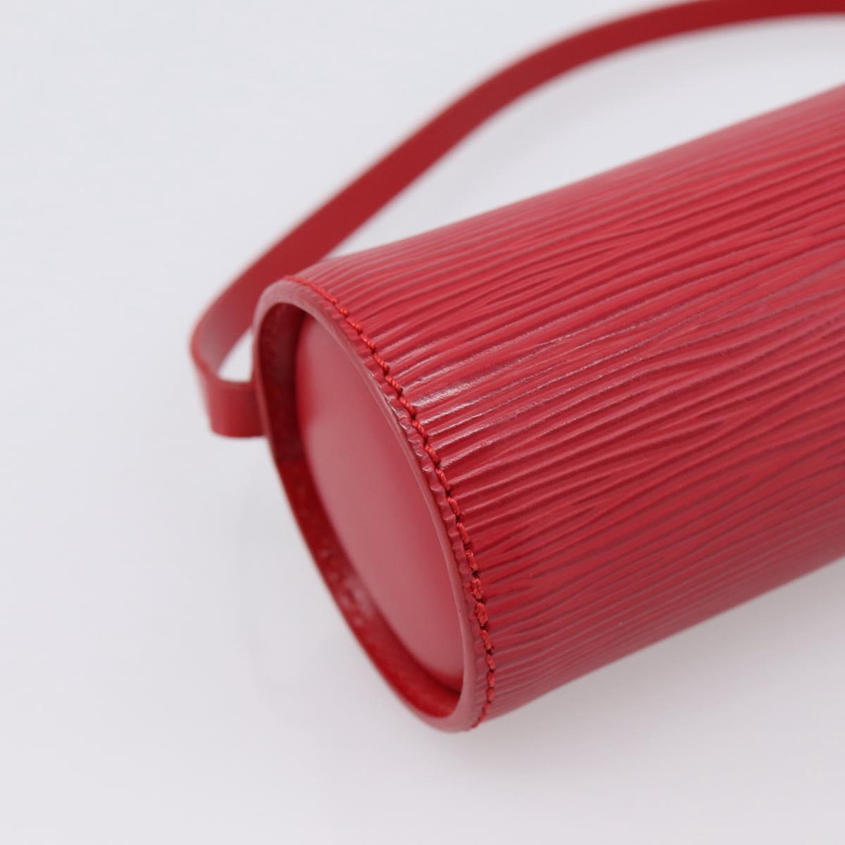 LOUIS VUITTON Epi Soufflot Pouch Red LV Auth ka6262A