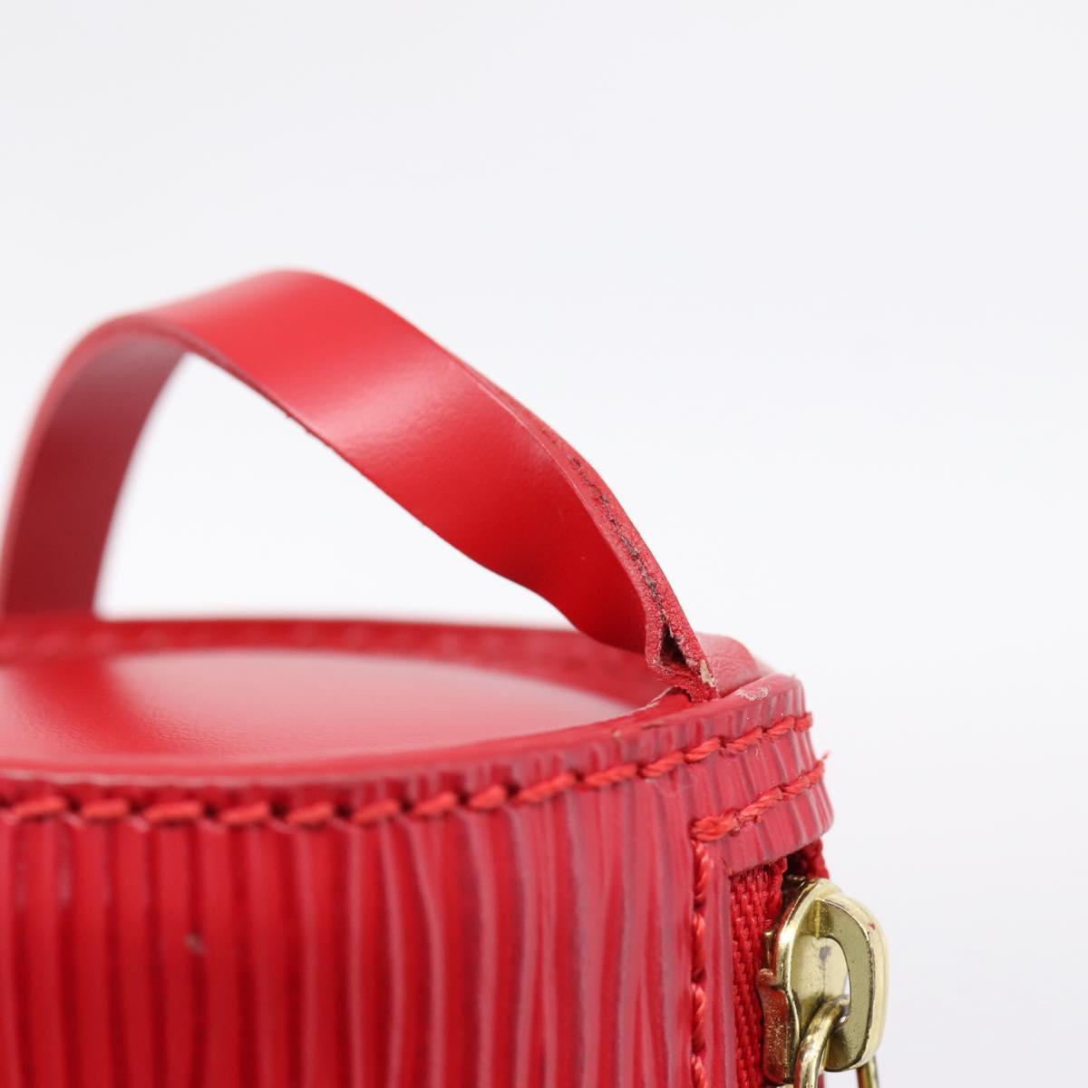 LOUIS VUITTON Epi Soufflot Pouch Red LV Auth ka6262A