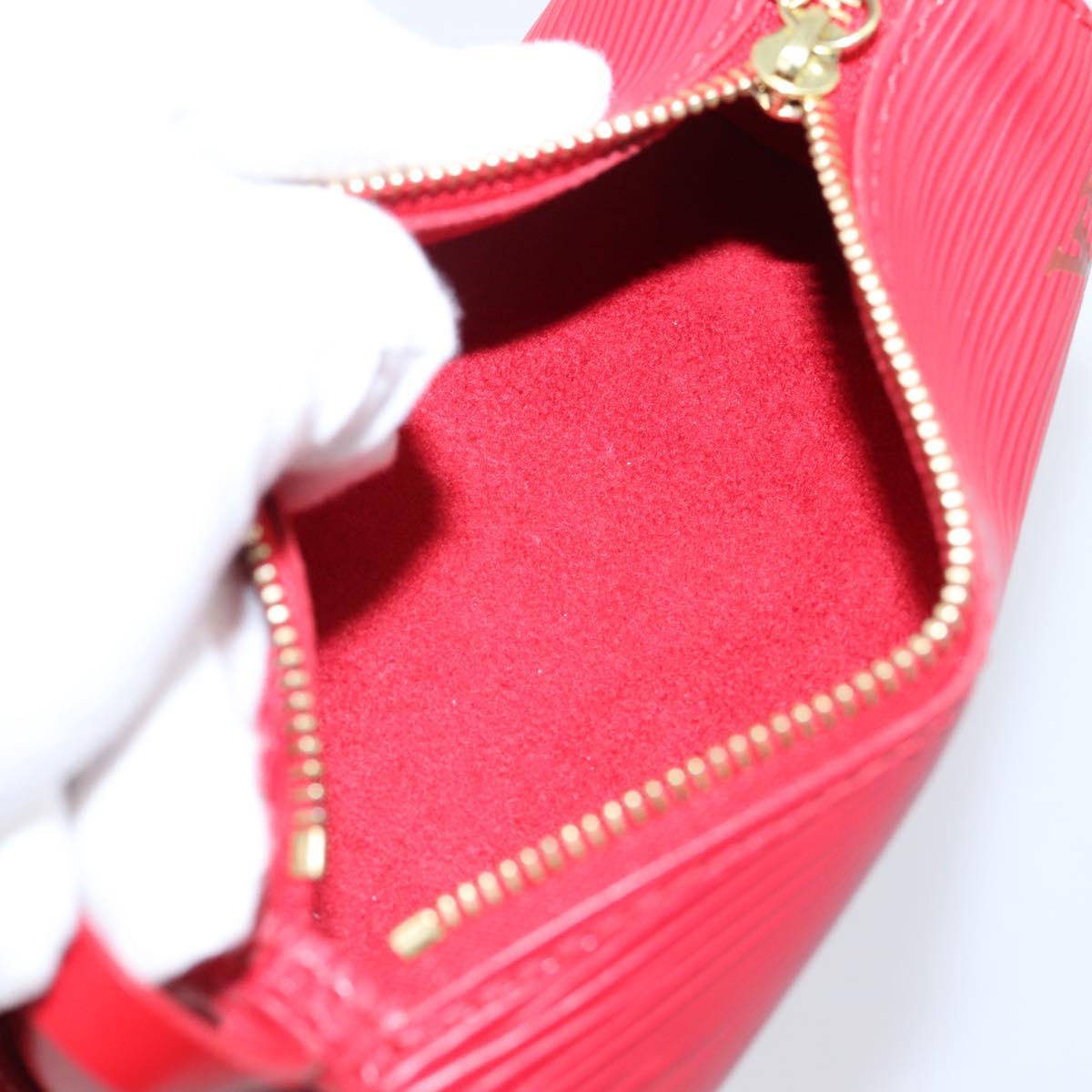 LOUIS VUITTON Epi Soufflot Pouch Red LV Auth ka6262A