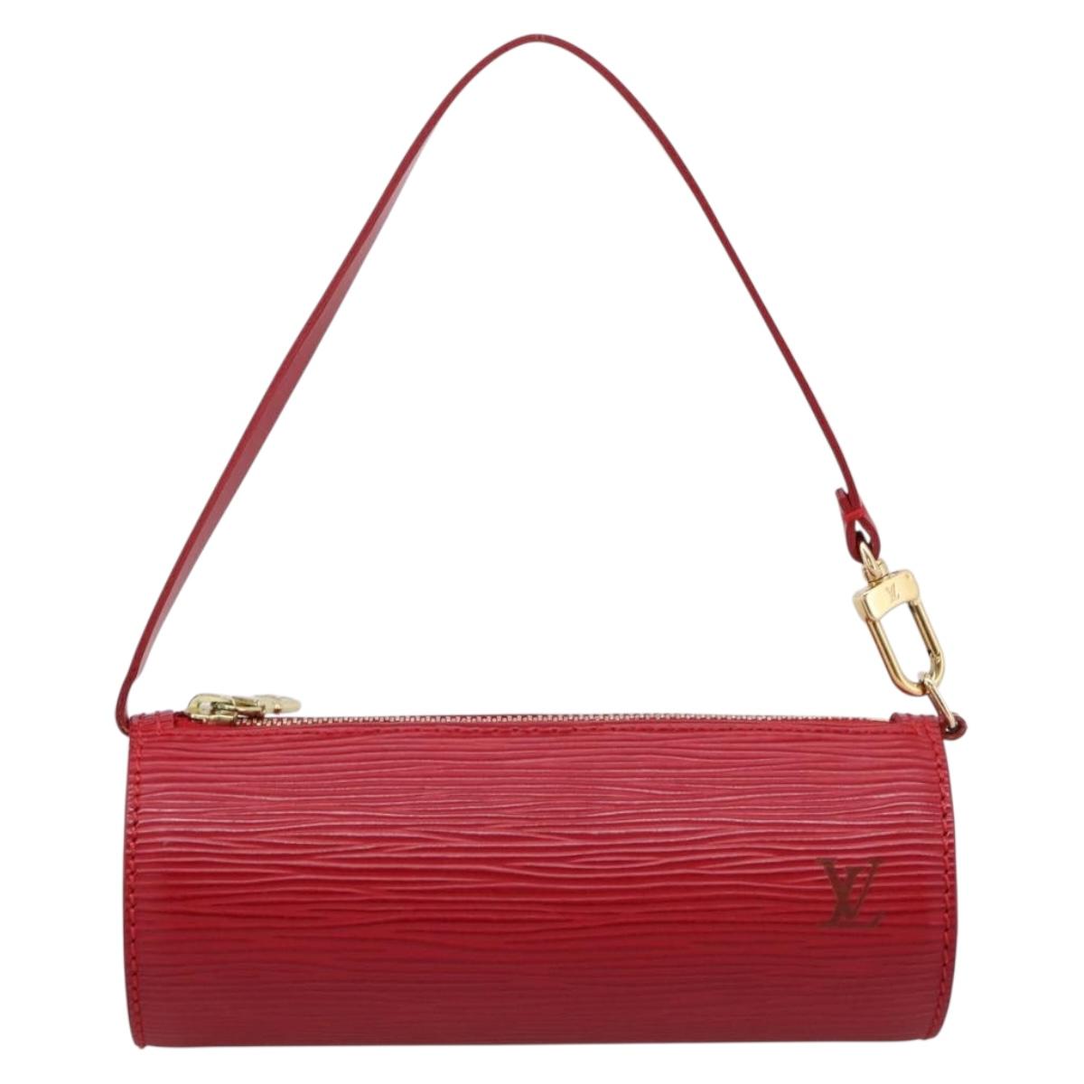 LOUIS VUITTON Epi Soufflot Pouch Red LV Auth ka6262A