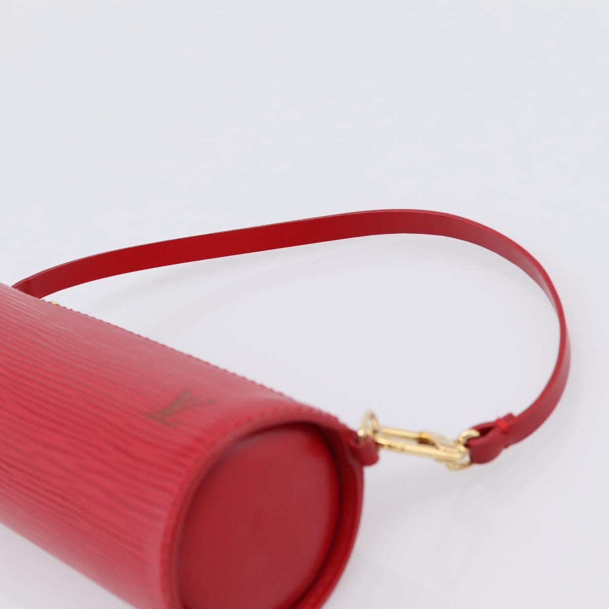LOUIS VUITTON Epi Soufflot Pouch Red LV Auth ka6262A
