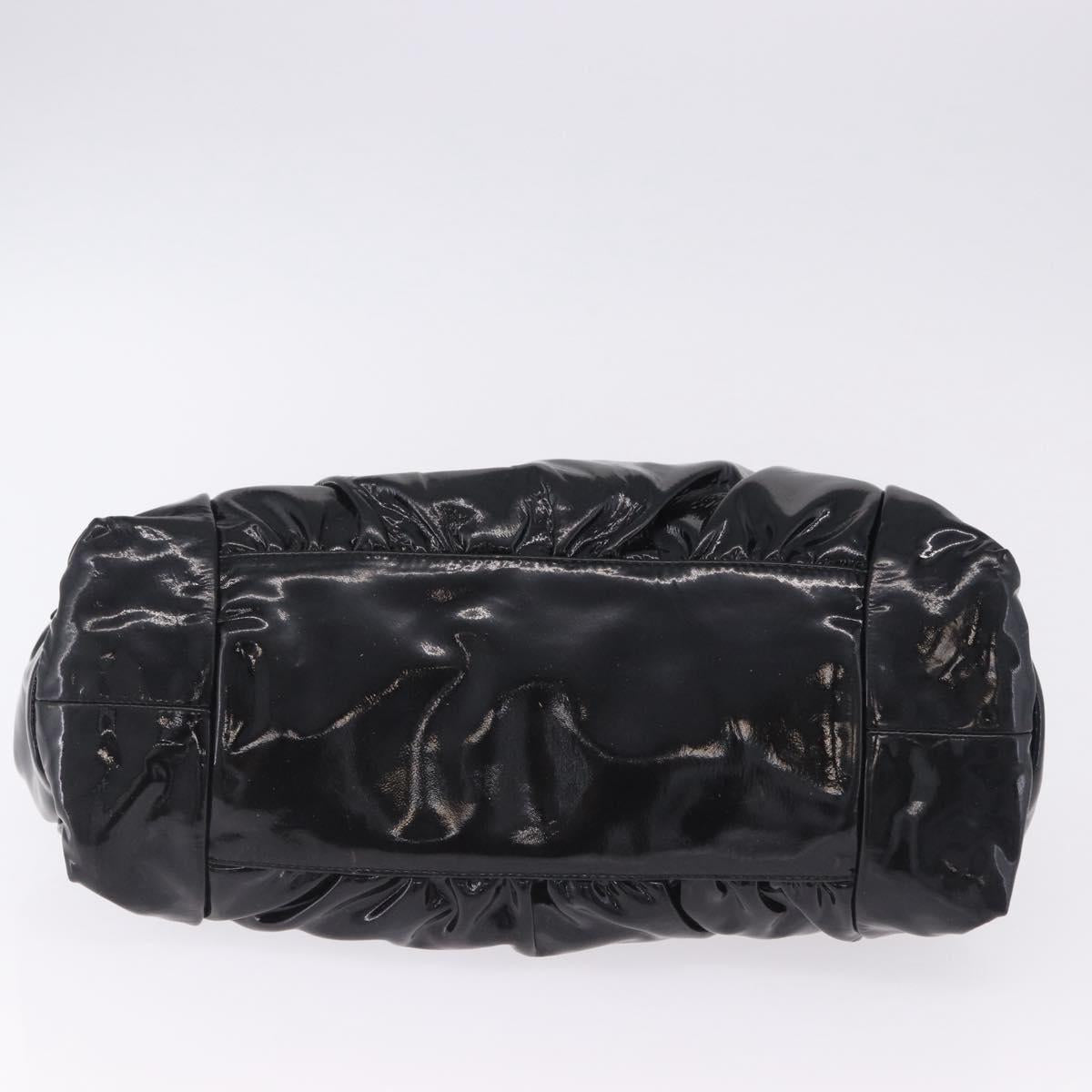GUCCI Histeria Hand Bag Patent Black 197020 Auth ka6264