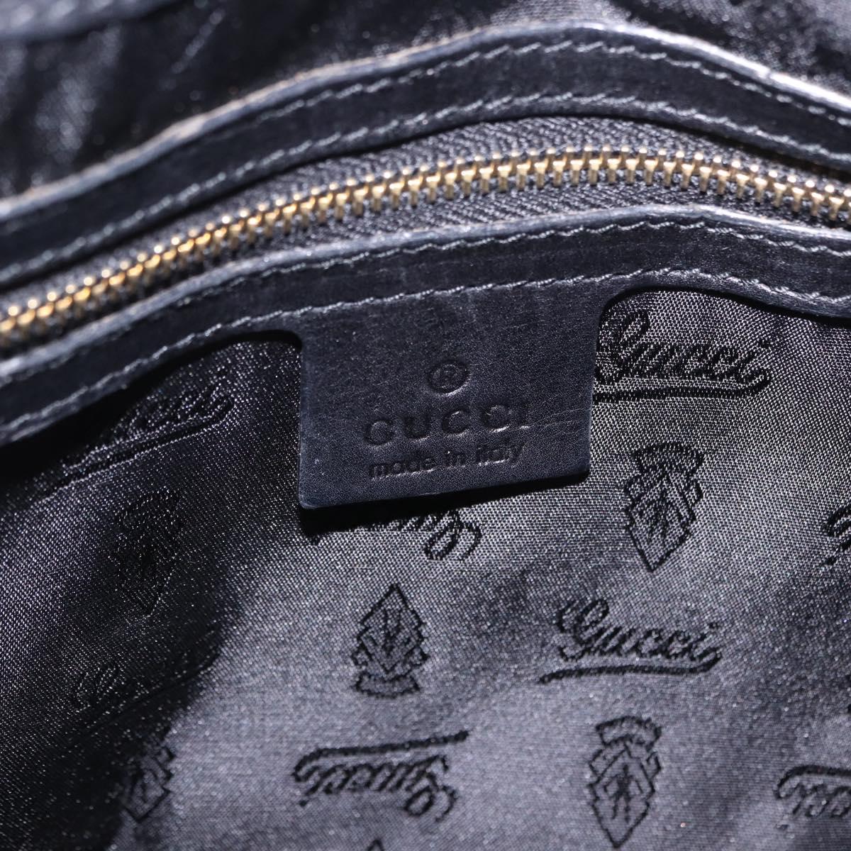 GUCCI Histeria Hand Bag Patent Black 197020 Auth ka6264