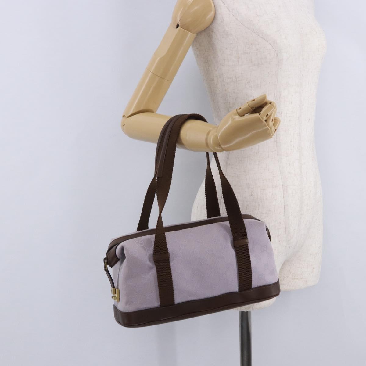 GUCCI GG Canvas Tote Bag Purple Gold Tone 92734 Auth ka6265V