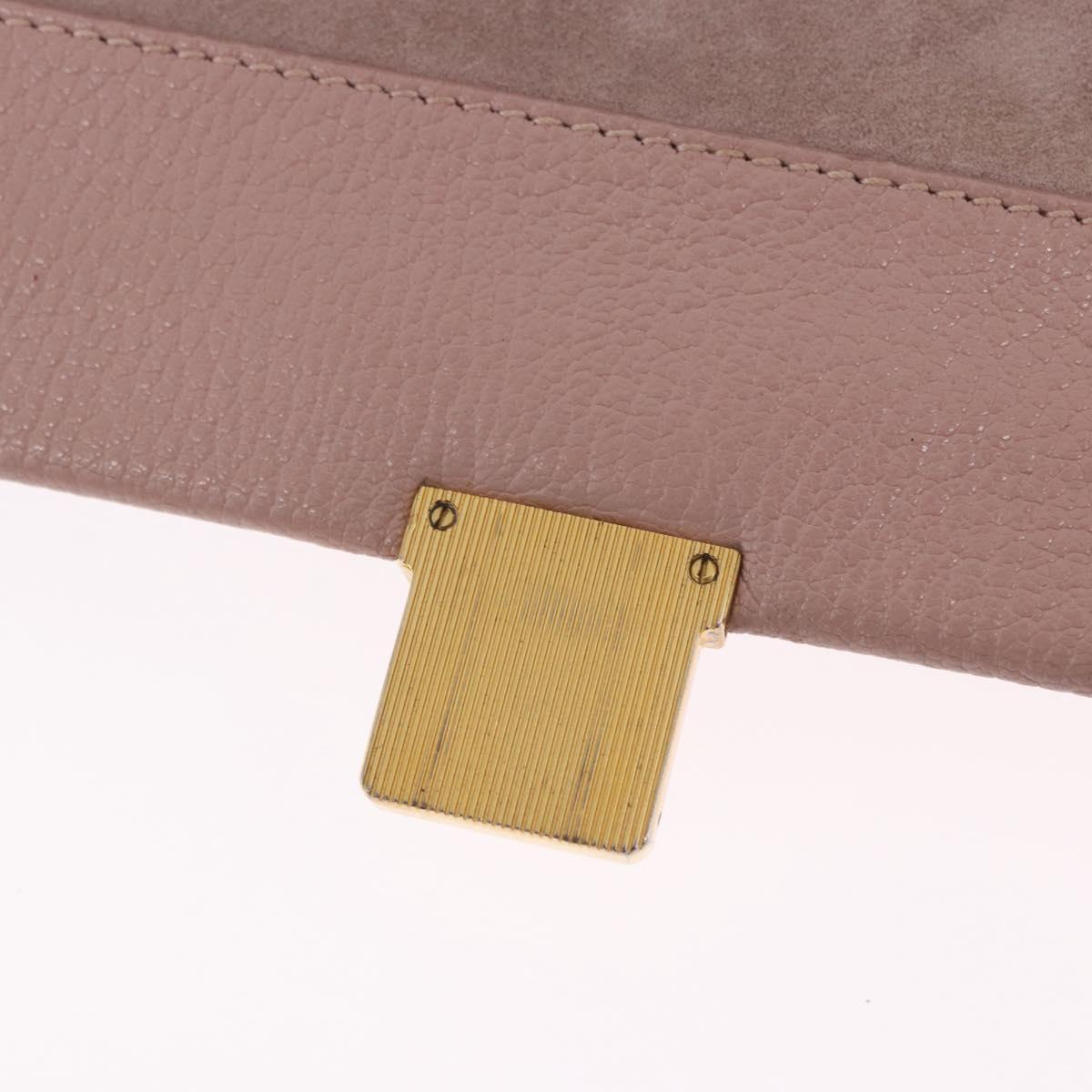 Miu Miu Hand Bag Leather 2way Pink Gold Tone Auth ka6266A