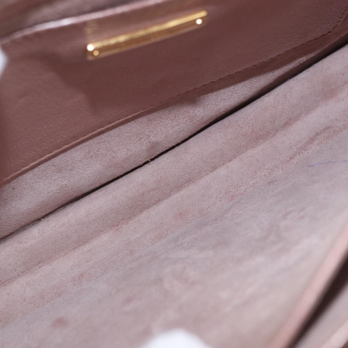 Miu Miu Hand Bag Leather 2way Pink Gold Tone Auth ka6266A