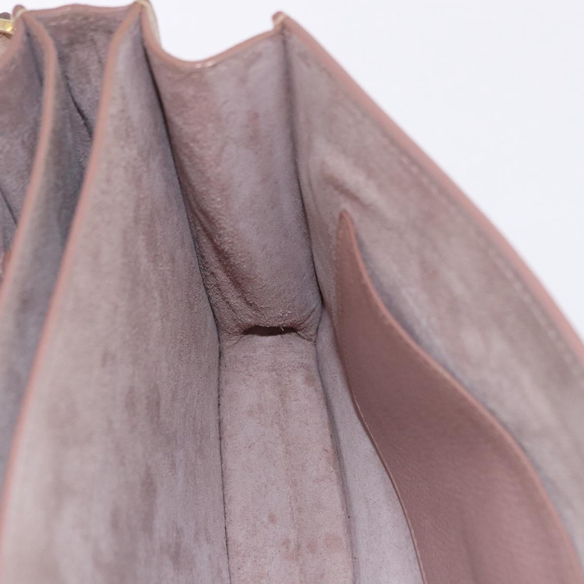 Miu Miu Hand Bag Leather 2way Pink Gold Tone Auth ka6266A