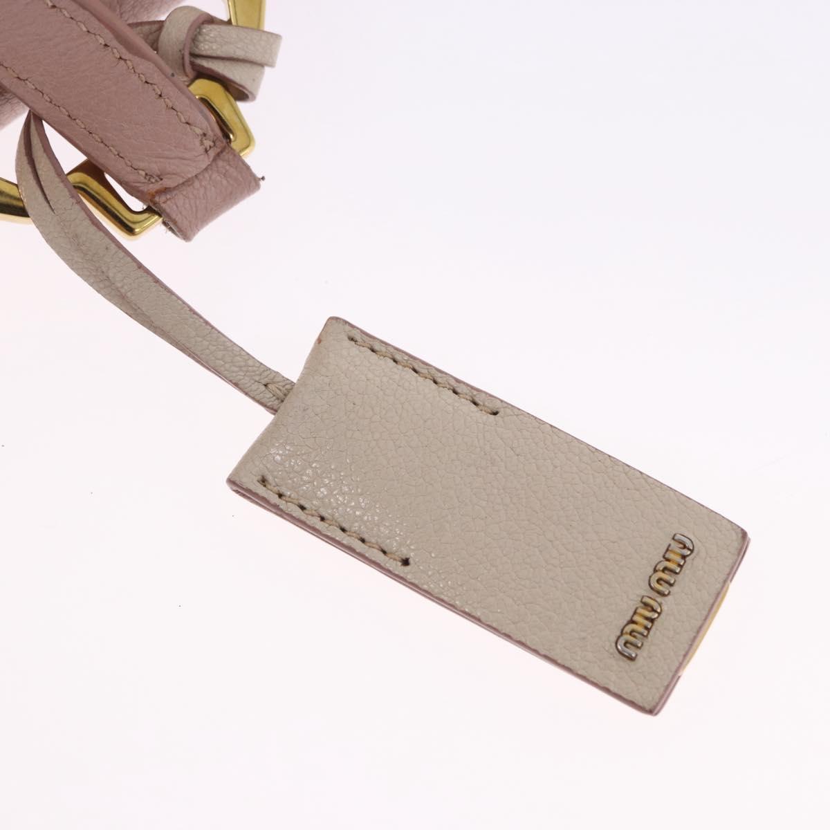 Miu Miu Hand Bag Leather 2way Pink Gold Tone Auth ka6266A
