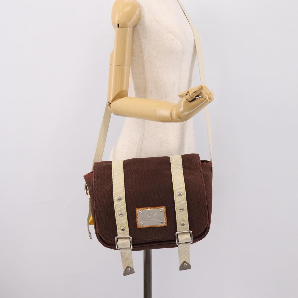 LOUIS VUITTON Antigua Buzzus PM Shoulder Bag Canvas Brown M40080 LV Auth ka6270