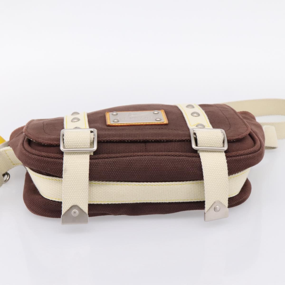 LOUIS VUITTON Antigua Buzzus PM Shoulder Bag Canvas Brown M40080 LV Auth ka6270
