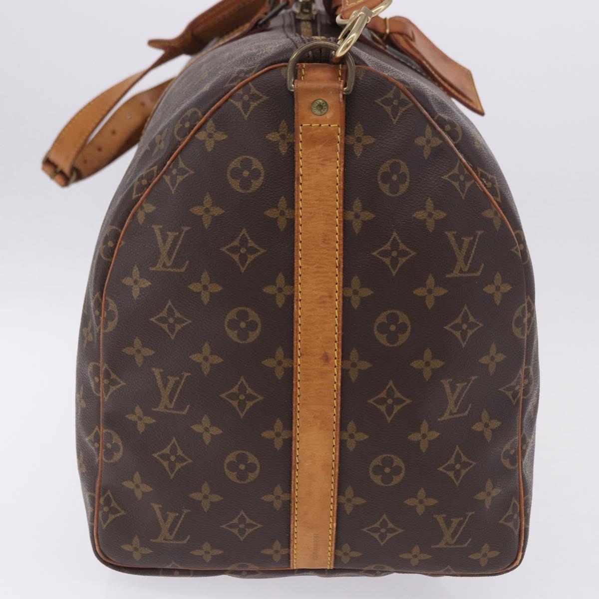 LOUIS VUITTON Monogram Keepall Bandouliere 55 Boston Bag M41414 LV Auth ka6272