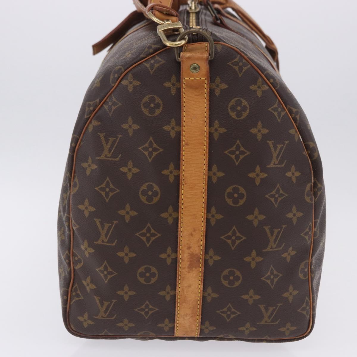 LOUIS VUITTON Monogram Keepall Bandouliere 55 Boston Bag M41414 LV Auth ka6272