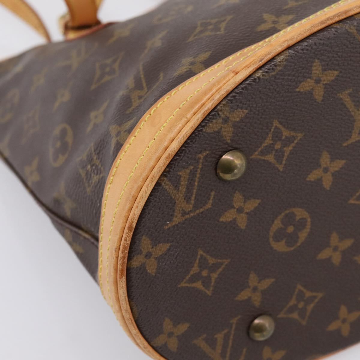 LOUIS VUITTON Monogram Bucket PM Shoulder Bag M42238 LV Auth ka6280
