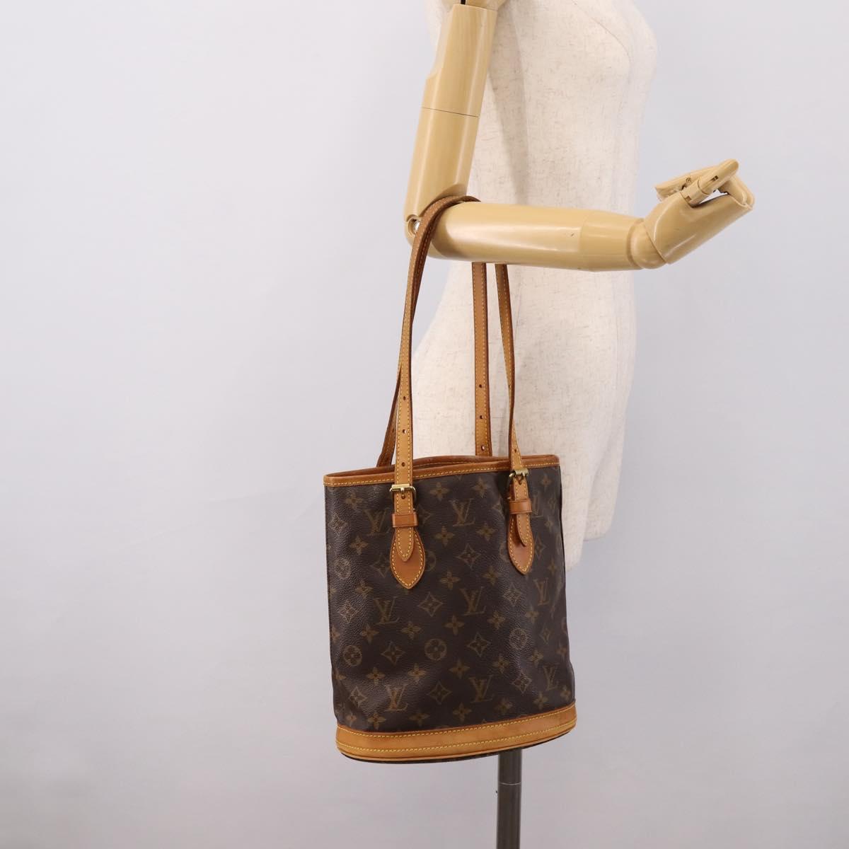 LOUIS VUITTON Monogram Bucket PM Shoulder Bag M42238 LV Auth ka6281