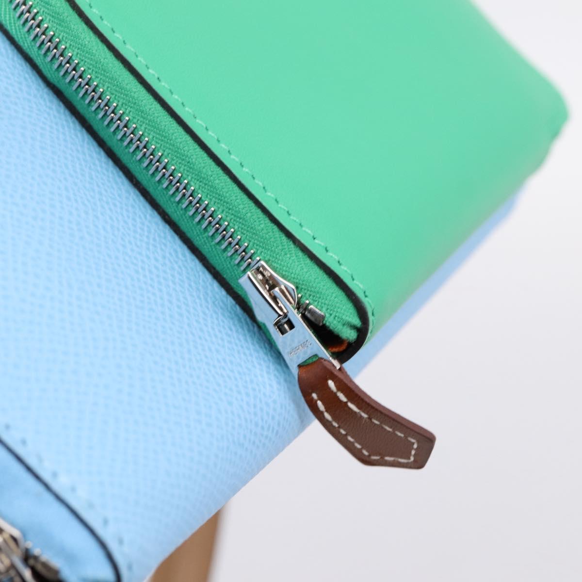 HERMES Nouveau To Go Ship Shoulder Wallet Leather Lavande Auth ka6284SM