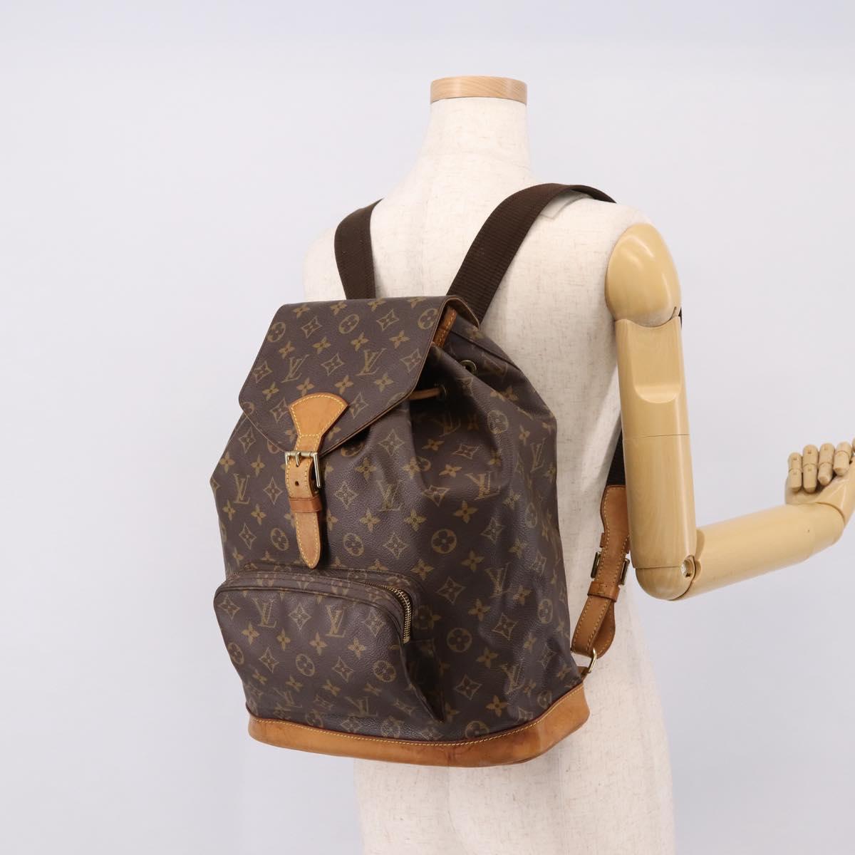 LOUIS VUITTON Monogram Montsouris GM Backpack M51135 LV Auth ka6288