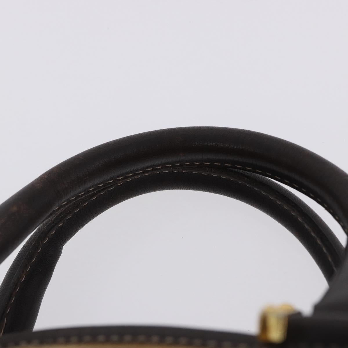 LOEWE Amazona 32 Hand Bag Suede Beige Gold Tone Auth ka6290
