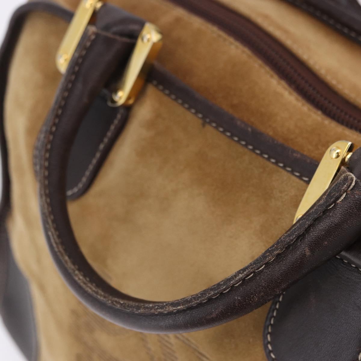 LOEWE Amazona 32 Hand Bag Suede Beige Gold Tone Auth ka6290