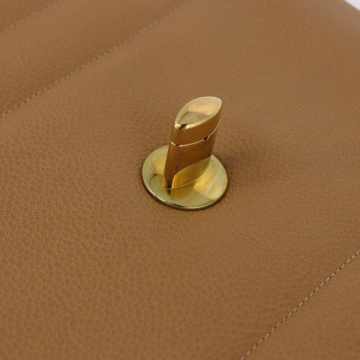 CHANEL Mademoiselle Hand Bag Caviar Skin Beige Gold Tone CC Auth ka6295V