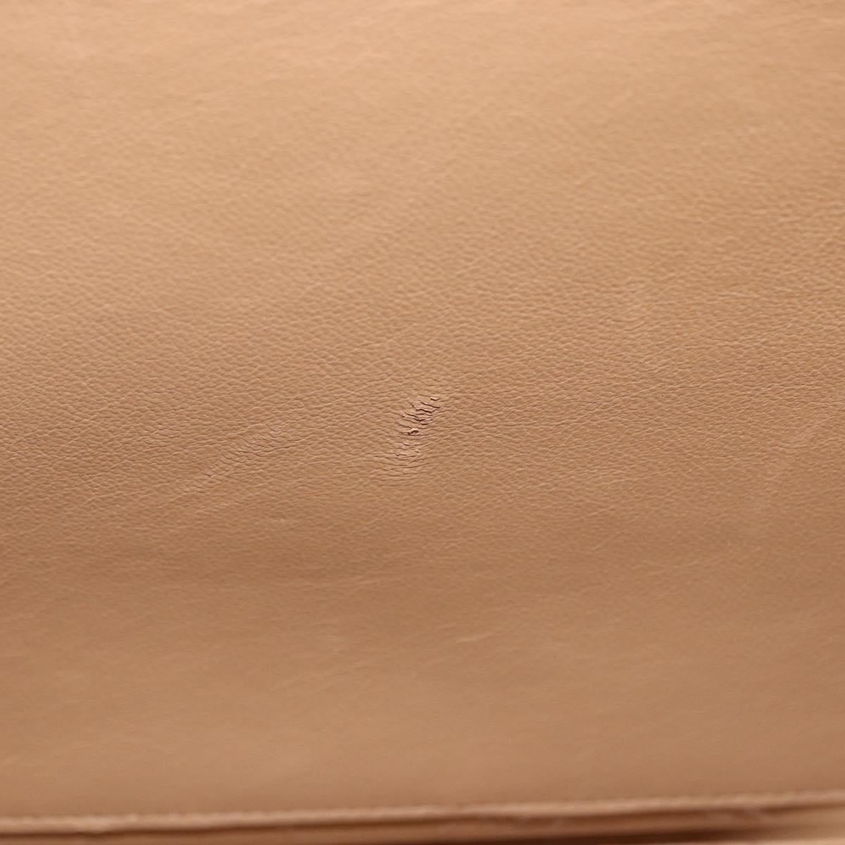 CHANEL Mademoiselle Hand Bag Caviar Skin Beige Gold Tone CC Auth ka6295V