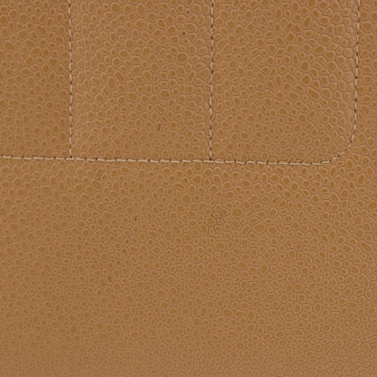CHANEL Mademoiselle Hand Bag Caviar Skin Beige Gold Tone CC Auth ka6295V