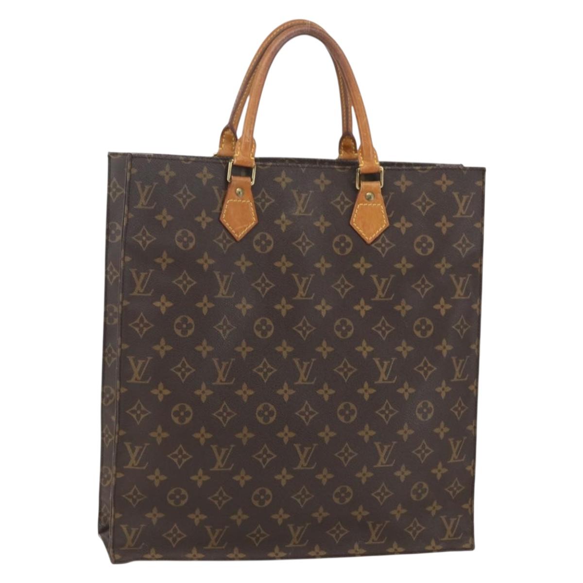 LOUIS VUITTON Monogram Sac Plat Hand Bag M51140 LV Auth ka630