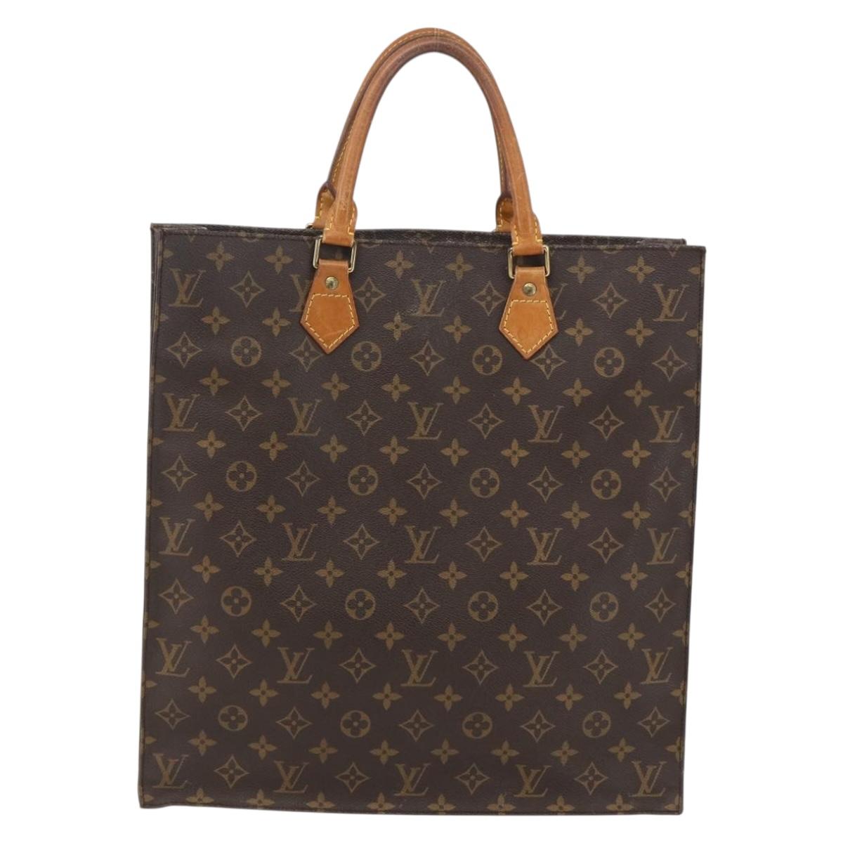 LOUIS VUITTON Monogram Sac Plat Hand Bag M51140 LV Auth ka630
