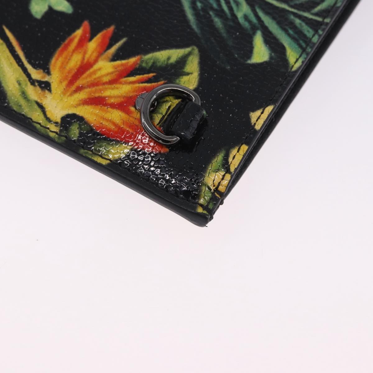 Christian Louboutin Clutch Bag Leather Black Silver Auth ka6300A