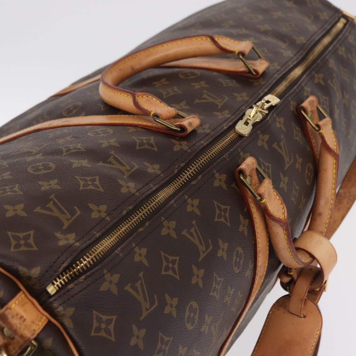 LOUIS VUITTON Monogram Keepall Bandouliere 60 Boston Bag M41412 LV Auth ka6301