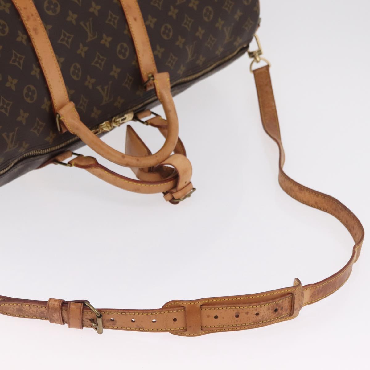 LOUIS VUITTON Monogram Keepall Bandouliere 60 Boston Bag M41412 LV Auth ka6301