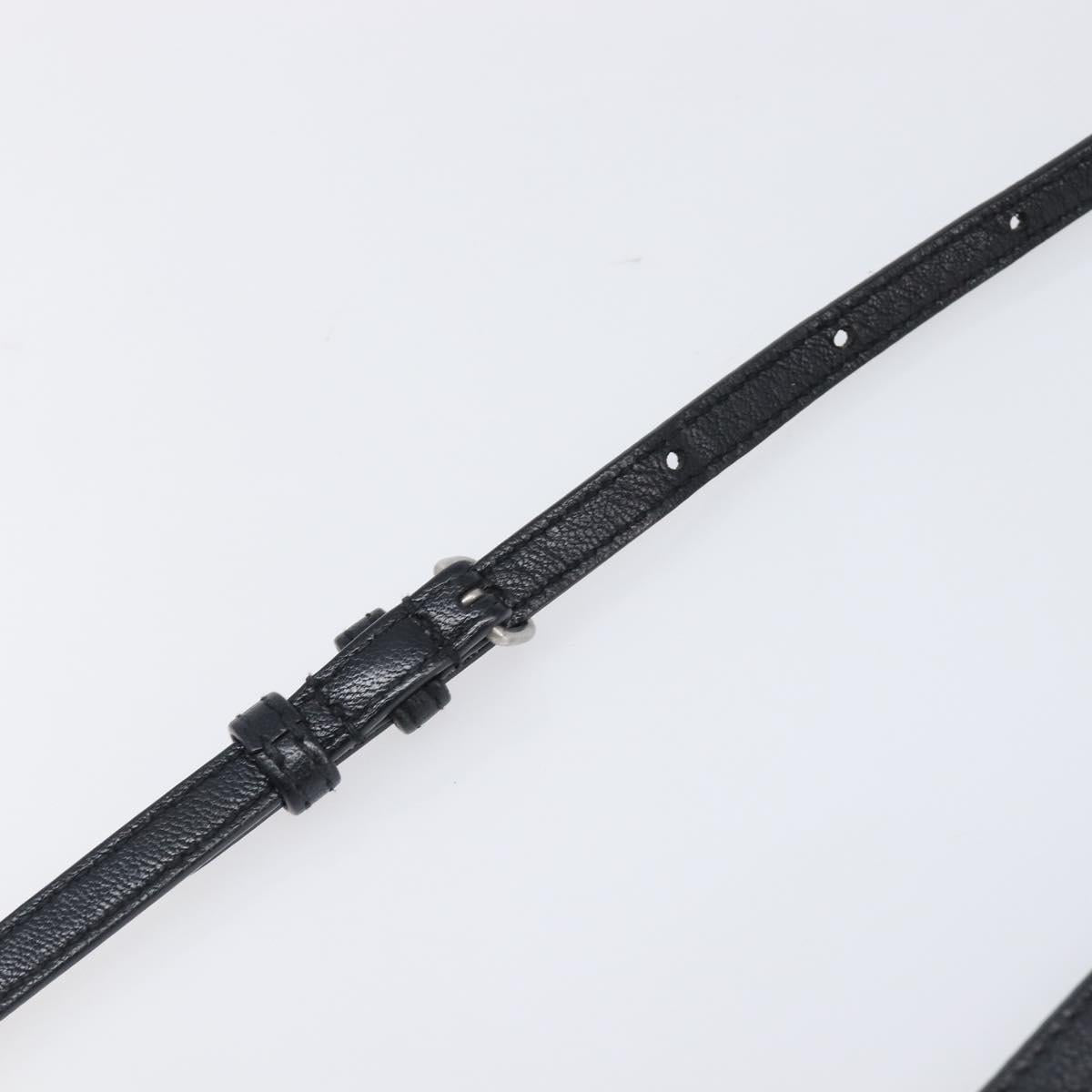 SAINT LAURENT Chain Shoulder Bag Leather Black Silver Auth ka6306A