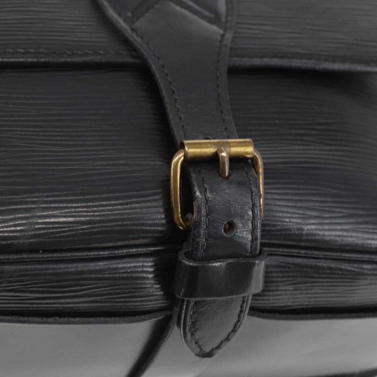 LOUIS VUITTON Epi Cartouchiere MM Shoulder Bag Black Noir M52242 LV Auth ka631