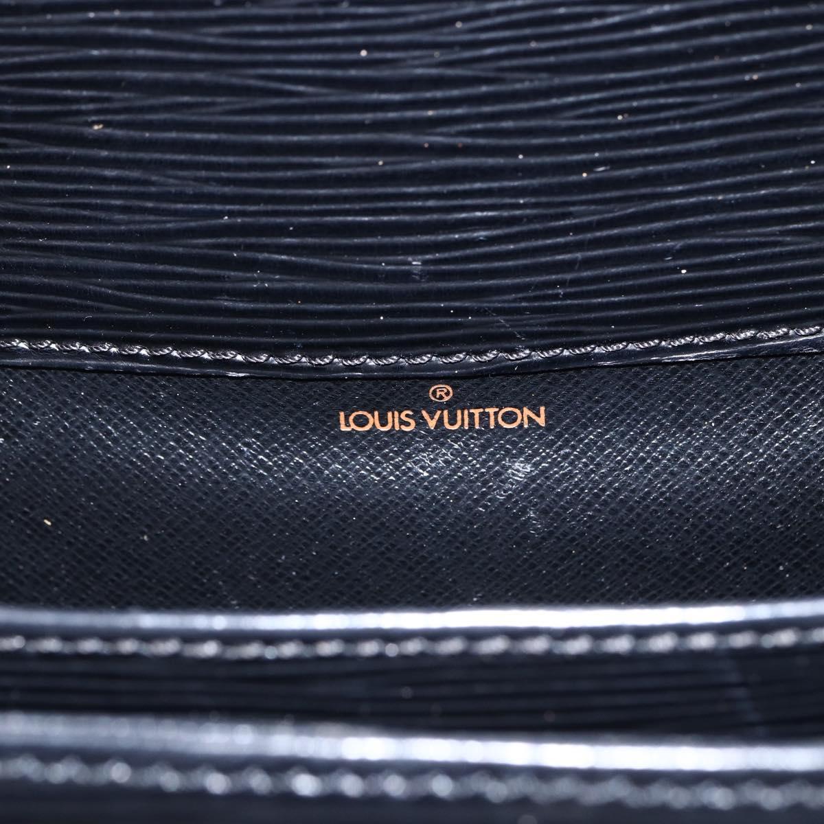 LOUIS VUITTON Epi Cartouchiere MM Shoulder Bag Black Noir M52242 LV Auth ka631
